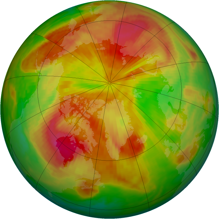 Arctic ozone map for 17 April 1989